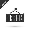 Grey United States Capitol Congress icon isolated on white background. Washington DC, USA. Vector