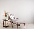 Grey upholstered chair Royalty Free Stock Photo