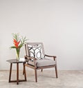 Grey upholstered chair Royalty Free Stock Photo