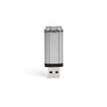 Grey usb flash drive on a white background. Royalty Free Stock Photo