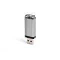 Grey usb flash drive on a white background. Royalty Free Stock Photo