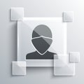 Grey Vandal icon isolated on grey background. Square glass panels. Vector Royalty Free Stock Photo