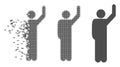 Destructed Pixel Halftone Hitchhike Pose Icon