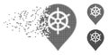 Shredded Pixel Halftone Ship Wheel Marker Icon Royalty Free Stock Photo