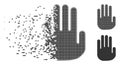 Disappearing Pixel Halftone Stop Hand Icon