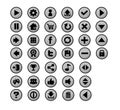 Grey Video Game Button Set Royalty Free Stock Photo