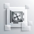 Grey Video graphic card icon isolated on grey background. Square glass panels. Vector Royalty Free Stock Photo