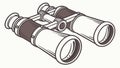 Grey Vintage Binoculars Vector Illustration, vector design Generative AI Royalty Free Stock Photo