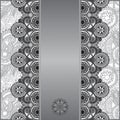 Grey vintage floral ornamental template on flower Royalty Free Stock Photo