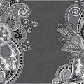 Grey vintage floral ornamental template on flower Royalty Free Stock Photo