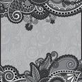 Grey vintage floral ornamental template on flower Royalty Free Stock Photo