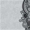 Grey vintage floral ornamental template on flower Royalty Free Stock Photo