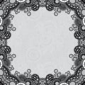 Grey vintage floral ornamental template on flower Royalty Free Stock Photo