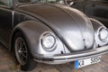 grey vintage Volkswagen Beetle parked on street, Retro car German VW company, Oldtimer car, retro-style, Karlsruhe, Germany -