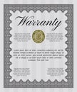 Grey Vintage Warranty template. Money Pattern design. With complex background. Detailed