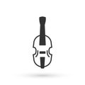 Grey Violin icon isolated on white background. Musical instrument. Vector