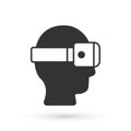 Grey Virtual reality glasses icon isolated on white background. Stereoscopic 3d vr mask. Optical head mounted display Royalty Free Stock Photo