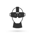 Grey Virtual reality glasses icon isolated on white background. Stereoscopic 3d vr mask. Optical head mounted display Royalty Free Stock Photo