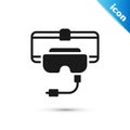 Grey Virtual reality glasses icon isolated on white background. Stereoscopic 3d vr mask. Vector Royalty Free Stock Photo