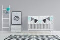 Grey wall in baby room