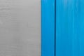 Grey Wall And Blue Wooden Part Detail Interior Decoration Sample Abstract Example