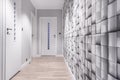 Grey wall in hallway Royalty Free Stock Photo