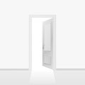 Grey wall with opened door. Royalty Free Stock Photo