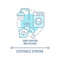 Grey water recycling turquoise concept icon