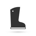 Grey Waterproof rubber boot icon isolated on white background. Gumboots for rainy weather, fishing, gardening. Vector