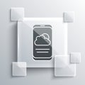 Grey Weather forecast icon isolated on grey background. Square glass panels. Vector Royalty Free Stock Photo