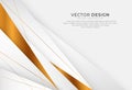 Grey white abstract luxury background with gold outlines. Modern vector design style. Shiny bronze metal background combine with