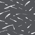 Grey and white brushstrokes seamless pattern.