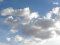 Grey and white clouds in blue sky Royalty Free Stock Photo