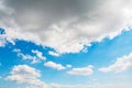 Grey and white soft clouds in the blue sky Royalty Free Stock Photo