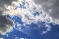 grey and white clouds on blue sky background Royalty Free Stock Photo