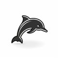 Minimalistic Dolphin Icon With High-contrast Shading Royalty Free Stock Photo