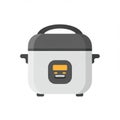 Grey and White Electric Rice Cooker with Digital Display Royalty Free Stock Photo