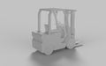 Grey white forklift cargo 3d render