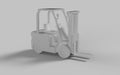 Grey white forklift cargo 3d render