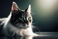 A grey and white fured cat generated Ai Royalty Free Stock Photo