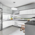 Grey and white kitchen Royalty Free Stock Photo