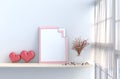 Grey-White living room decor with two hearts Royalty Free Stock Photo