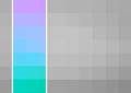 Grey and white pixel squared and stripe of purple and blue ombre effect squares, colourful and tonal design ideal for a web banner Royalty Free Stock Photo