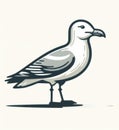 Grey And White Seagull Illustration Royalty Free Stock Photo
