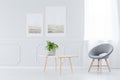 Grey and white simple interior Royalty Free Stock Photo