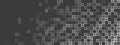 Grey wide background with dissolving mosaic. Pixelated pattern