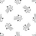 Grey Wind icon isolated seamless pattern on white background. Windy weather. Vector Illustration