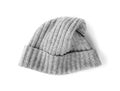 Grey Winter Cap or Beanie Isolated on White Background