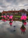 Brightly coloured flower installation at Wisley, Surrey.