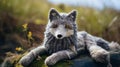 Knit Wolf: A Grey Wolf Shaped Yarn Sculpture In Enchanted Realism Style